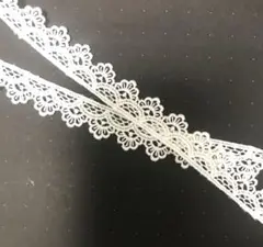 美品！ケミカル細巾レース白