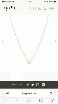 【送料込】agete ネックレス 馬蹄 ホースシュー