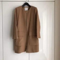 ADORE アドーア ノーカラーコート キャメル系 ベージュ size36