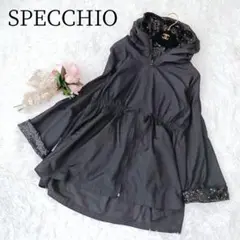 【SPECCHIOスペッチオ】【L】スプリングコート　アウター　ブラック　フード