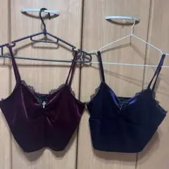 SHEIN キャミソール2枚セット 赤 紫