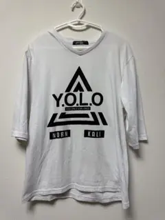 夏服セール！処分品！　メンズ　半袖　Tシャツ　Lサイズ　白　袖長め　ゆったり