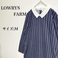 LOWRYS FARM ローリーズファーム ひざ丈　M ネイビー　ストライプ