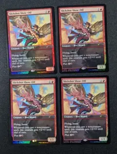 mtg フルアート プロモ FOIL 4枚セット 精鋭射手団の目立ちたがり