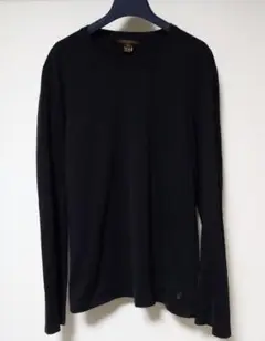 ルイヴィトン 長袖カットソー LVロゴワッペン付き黒 M