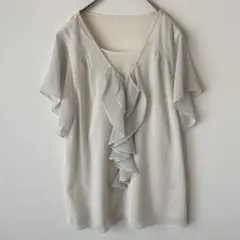新品タグ付き ジッツォインターナショナル 半袖 カットソー 袖シフォン 女性