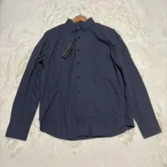 新品タグ付き　バナナリパブリック　長袖シャツ　千鳥柄　M ネイビー
