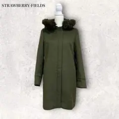 ストロベリーフィールズ 3way フォックスファー ロングコート モスグリーン