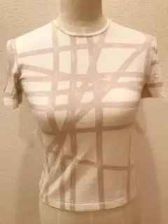 HERMES エルメスリボンTシャツ グレージュ ME