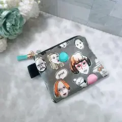フェイス柄　ティッシュポーチ　ティッシュケース　ファニーフェイス　ミニポーチ