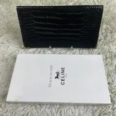 CELINE セリーヌ 長財布 お札入れ クロコ型押し ヴィンテージ