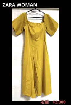 ZARA WOMAN オフショルワンピース　イエロー　黄色　XS