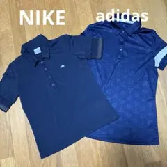 NIKE adidas ポロシャツ　スポーツシャツ　ネイビー　襟付きシャツ