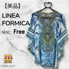 【美品】LINEA FORMICA リネアフォルミカ チュニック ブルー 花柄