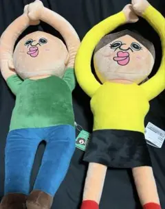 新品未使用　パンパンくん　オクジ　手を上げたぬいぐるみキャラクター　セット
