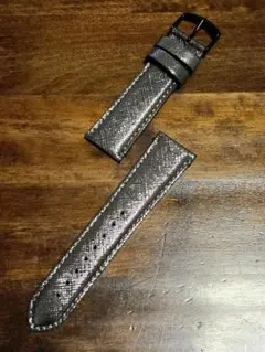 新品 muta 牛革 カーフ 時計用 ベルト 22×20 グレー シルバー系
