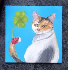 原画＊チョークアート＊お部屋が明るくなる三毛猫アート