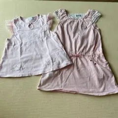 ピンク フリル Tシャツ 2点セット 100cm&110cm
