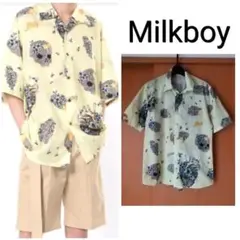 Milkboy Honeyed ★スカルプリントシャツミルクボーイユニセックス