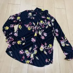 美品☆ BANANA REPUBLIC 花柄♡ストライプ♡シャツ XS