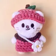 りんごの帽子とワンピース、お花のポシェット3点セット　ジニレット　skzoo