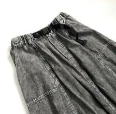 【完売品】ニコアンド　ベルト付きフレアスカート ロング丈　Mブラックデニム