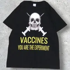 アンチ必須ワクチンまたはVax実験 Tシャツ Lサイズ ドクロ T146