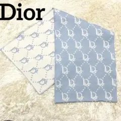 Dior マフラーストール リバーシブル ブルー×ホワイト