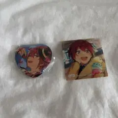 朱桜司　ラメキラハート型缶バッジ&クリアカードセット