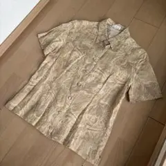 美品　バーバリー　麻　ブラウス　シャツ　42 L 〜LLペイズリー　バーバリーズ
