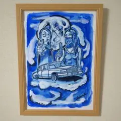 手描きアクリル画　八つ切サイズ一点もの