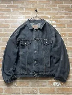 00s デニム ジャケット　ブラックデニム　ジージャン　オーバーサイズ　黒