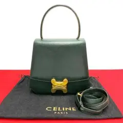 ほぼ未使用 セリーヌ マカダム トリオンフレザー 2way ショルダーバッグ