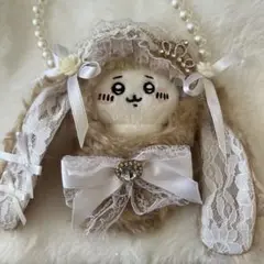 ぬいぐるみ ぬい服 うさぎ耳 10cm 茶色 白