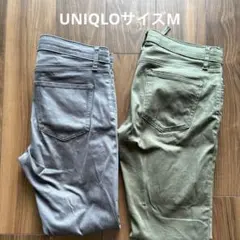 UNIQLOグレーとカーキのチノパン Mサイズ