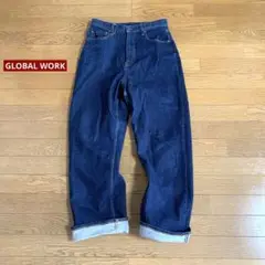 GLOBAL WORK ワイドストレート　ストレッチ　デニム　XL