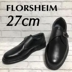 【 FLORSHEIM 】革靴 27 モンクストラップ 本革 4E ビジネス 黒
