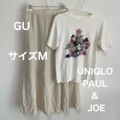 UNIQLO・PAUL & JOE猫柄Tシャツ GUスカート２点セット　サイズM
