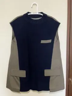 【未使用】sakai ニットコンビベスト size1
