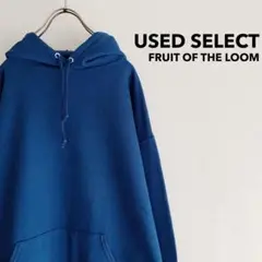“FRUIT OF THE LOOM” Plain Hoodie / 無地 青