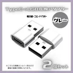 ◇USB Type-C 変換 タイプC 変換アダプタ iPhone 2個 グレー