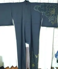 斉藤三才作 訪問着 着物 牡丹と蝶