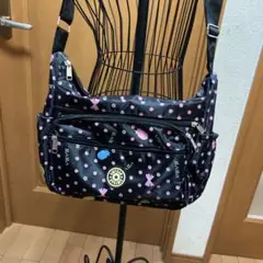 『新品』4つファスナー仕分け収納水玉模様のショルダーバッグ