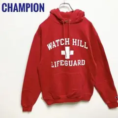 Champion チャンピオン パイル生地 フードつきパーカー レッド S