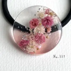 No.559 ハンドメイド　ドライフラワー　レジンヘアゴム