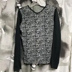 y2k oldstussy ロンT 立体プリント vネック
