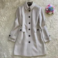 【極美品】バーバリーロンドン ステンカラーコート ノバチェック ウール 38 M