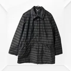 1924☆チェック柄コート　アウター　薄手　ポリエステル　40 長袖