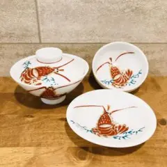 【レア品】【美品】台湾海老皿　エビ皿　ヴィンテージ食器　オーバル皿　レトロ食器 美品】台湾海老皿 特大皿 レトロなビンテージ食器(33cm)の通販