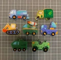 【35】アクセサリー デコパーツ 7個まとめ売り 働く車 トラック ショベルカー
